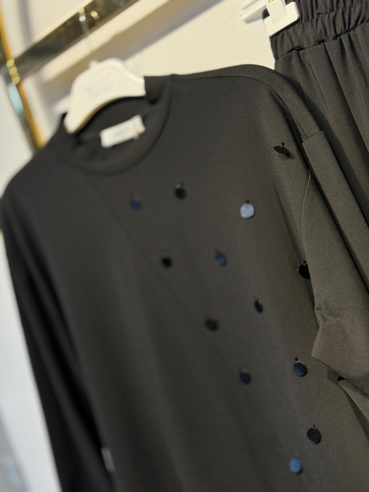 NUSS Büyük Pul Jakarlı Etek Tunik Takım