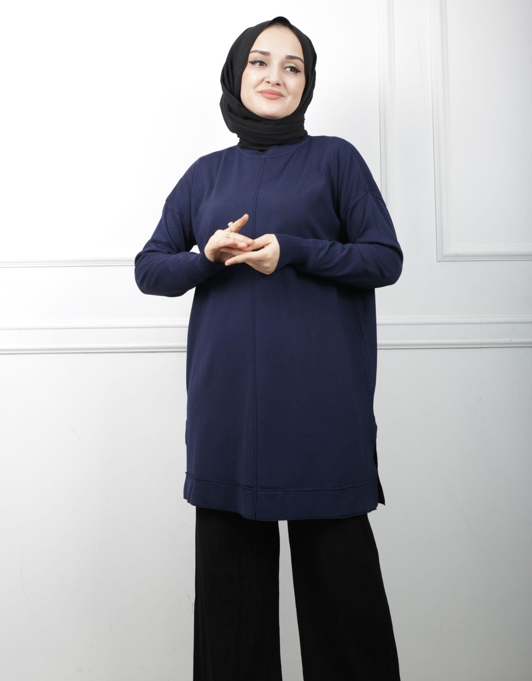 NUSS Dikiş Detaylı Merserize Tunik