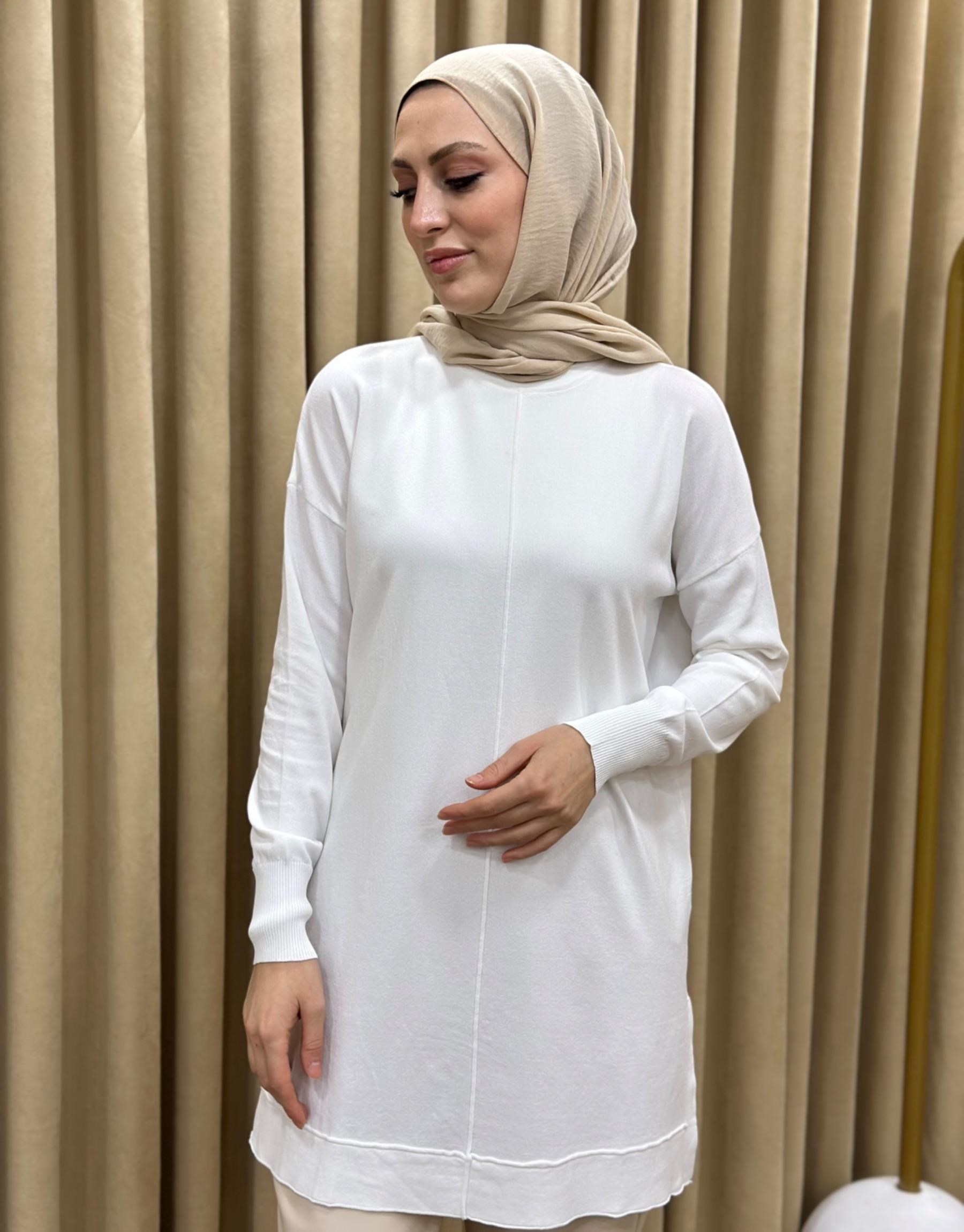 NUSS Dikiş Detaylı Merserize Tunik