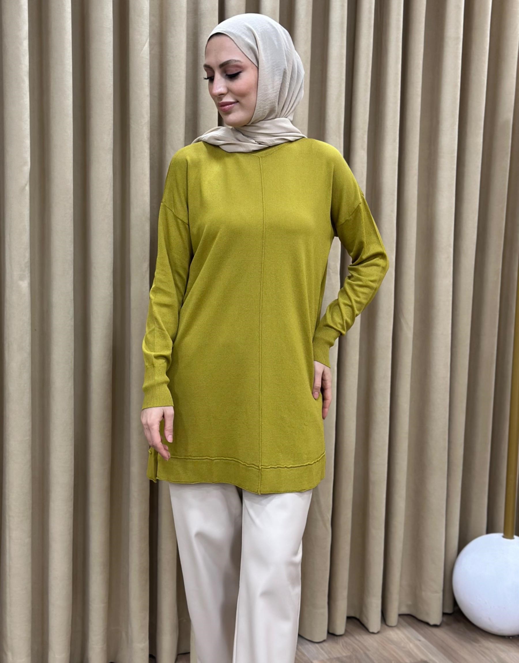 NUSS Dikiş Detaylı Merserize Tunik