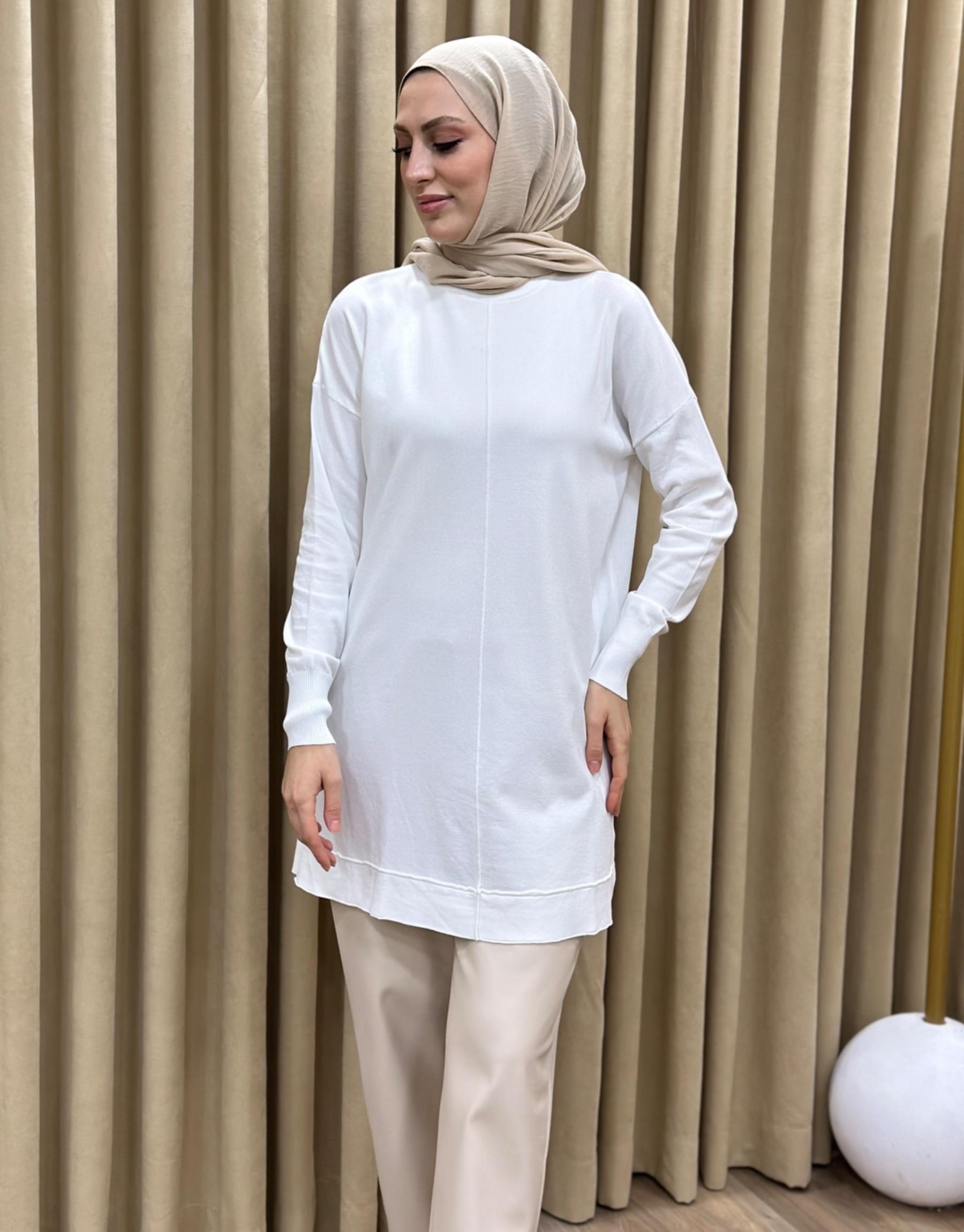 NUSS Dikiş Detaylı Merserize Tunik