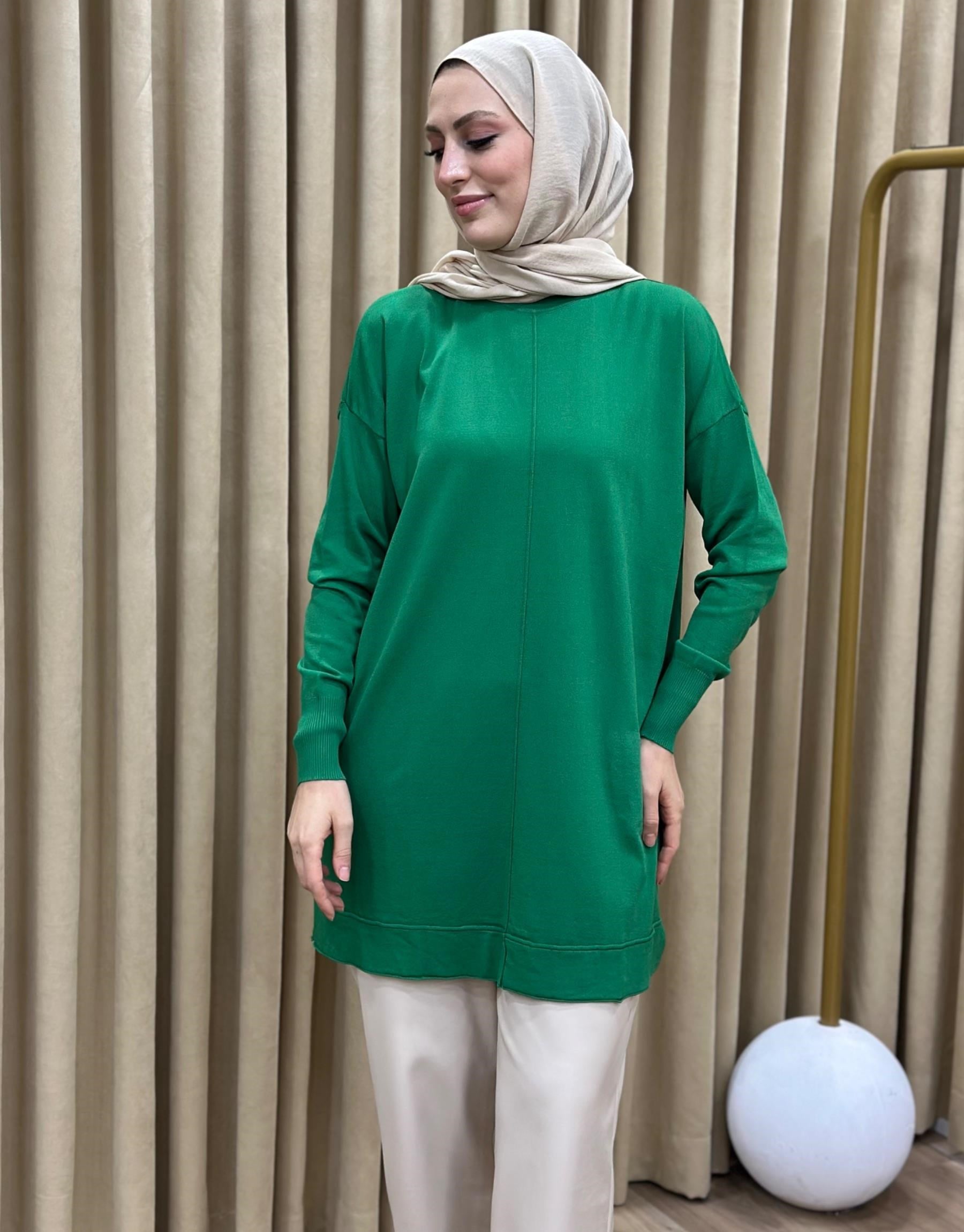 NUSS Dikiş Detaylı Merserize Tunik