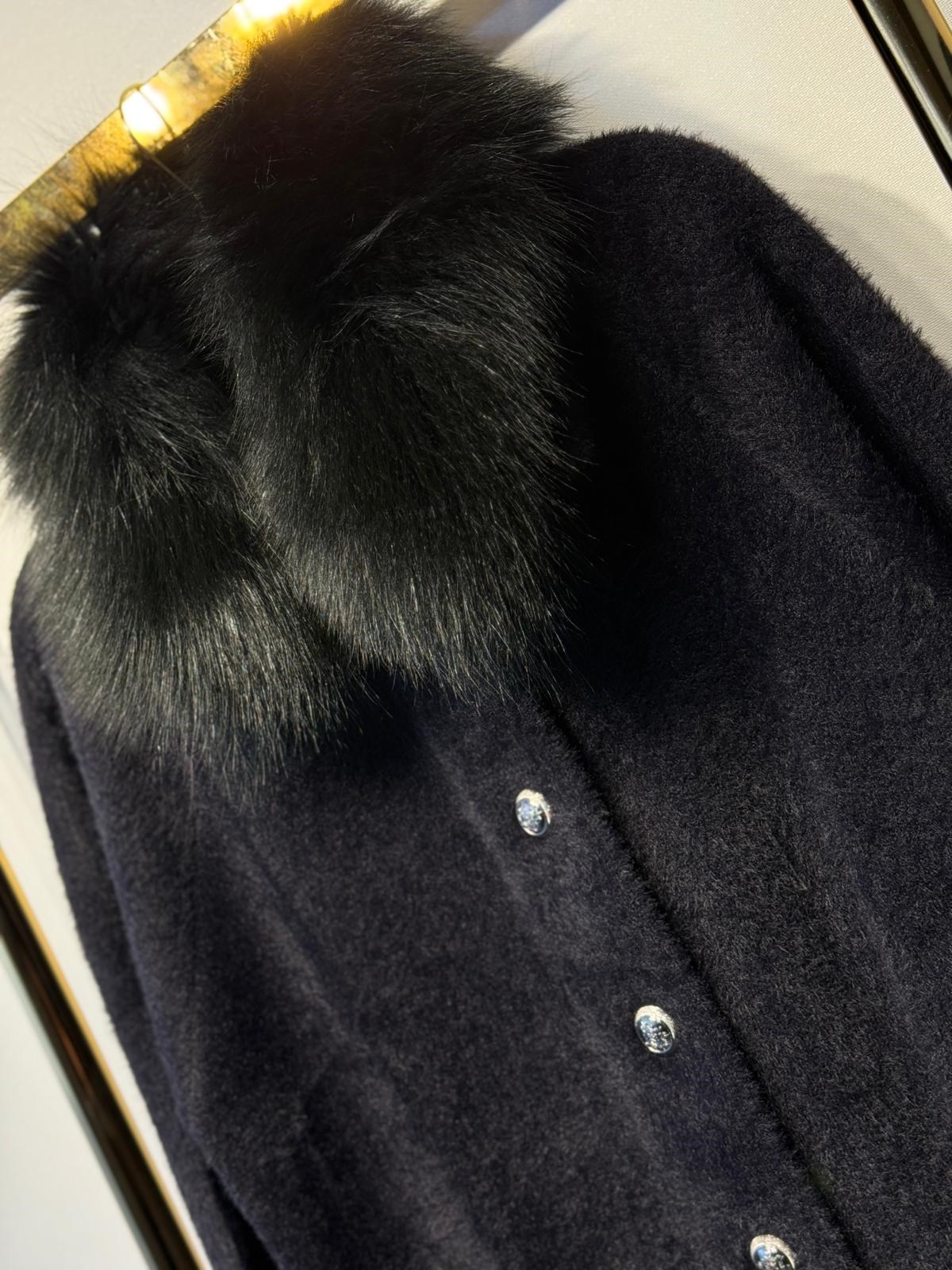 NUSS Düğme Detaylı Angora Kaban