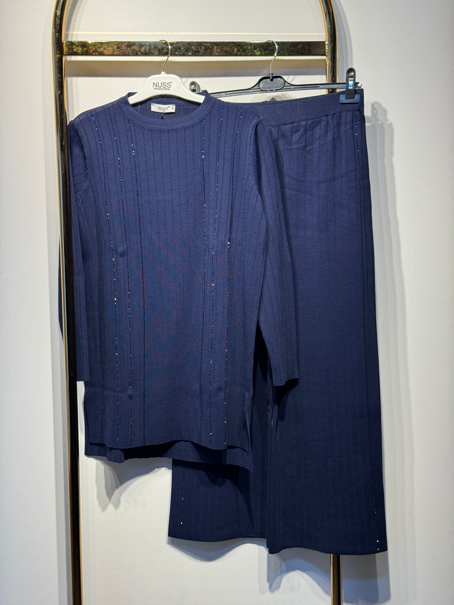 NUSS Merserize Taş İşlemeli Tunik Pantolon Takım