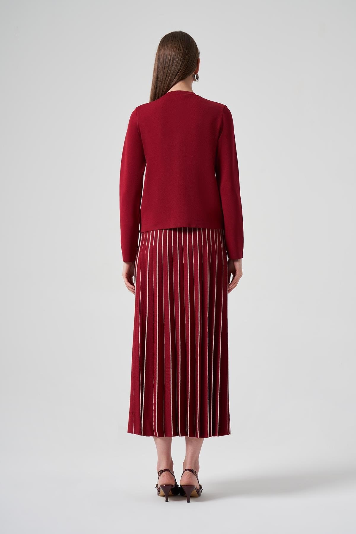 NUSS Merserize Triko Pilise Etekli Hırka Takım