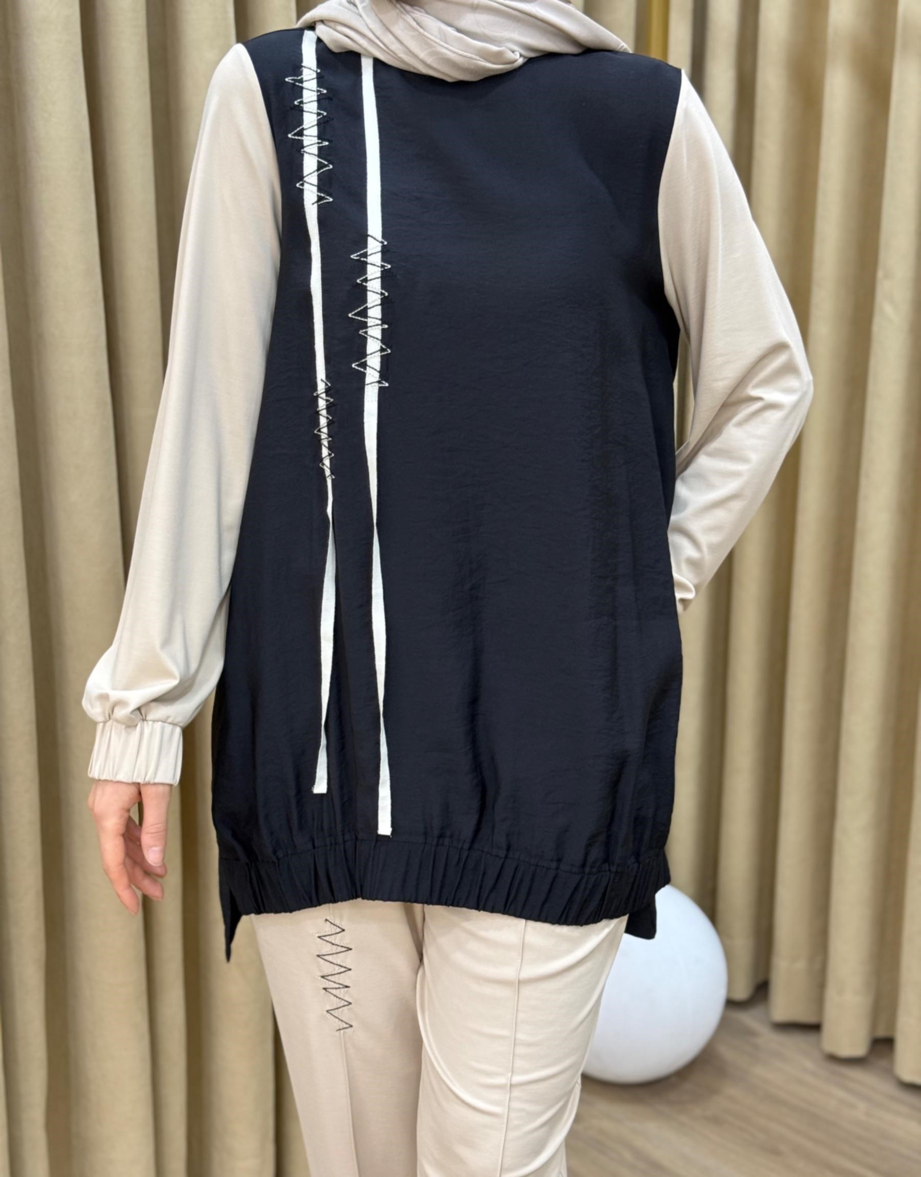 NUSS Nakış İşleme Detaylı Tunik - Pantolon Takım