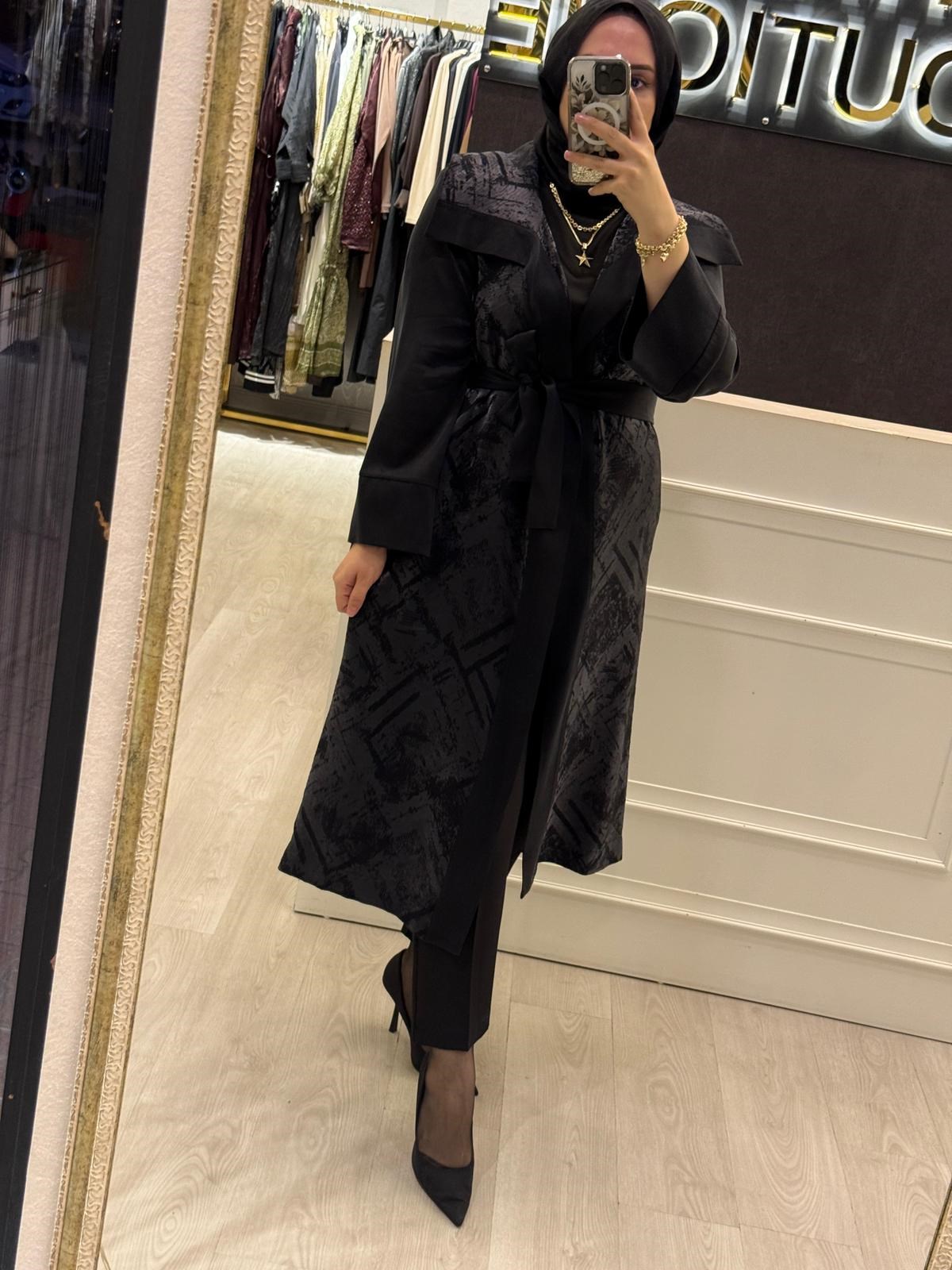 NUSS Parla Kumaş Uzun Kap