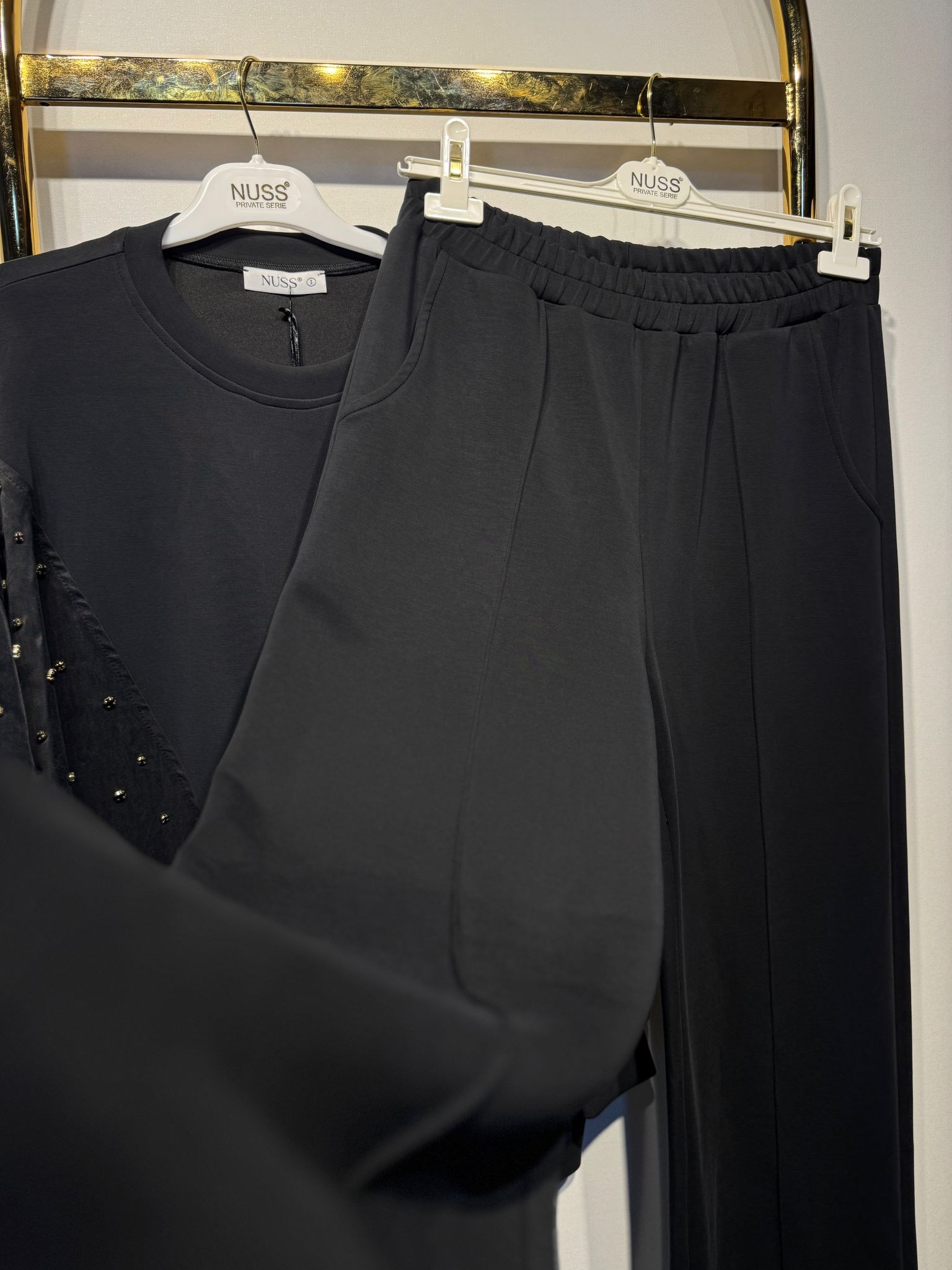 NUSS Taş İşlemeli Oysho Kumaş Tunik Pantolon Takım
