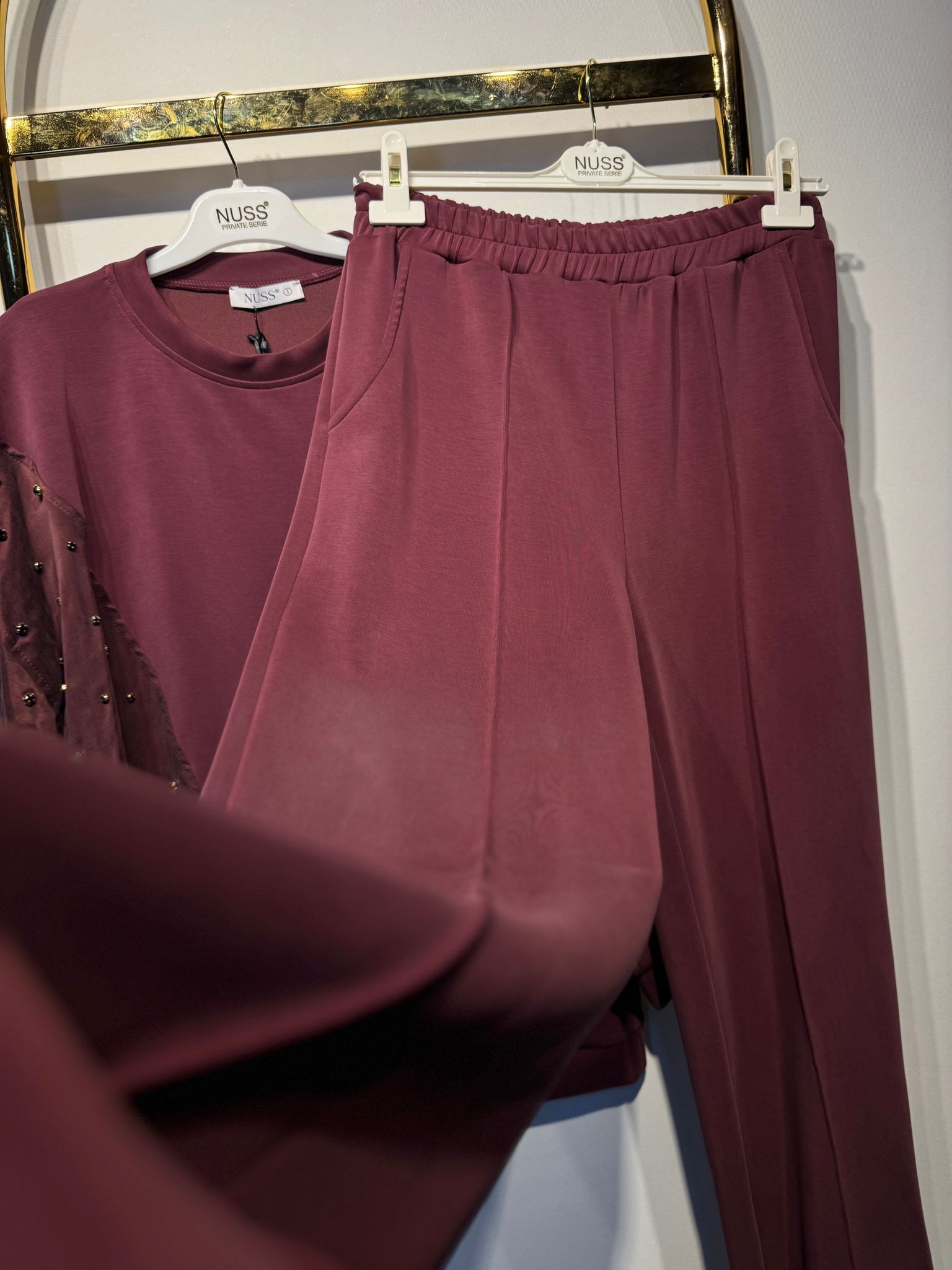 NUSS Taş İşlemeli Oysho Kumaş Tunik Pantolon Takım