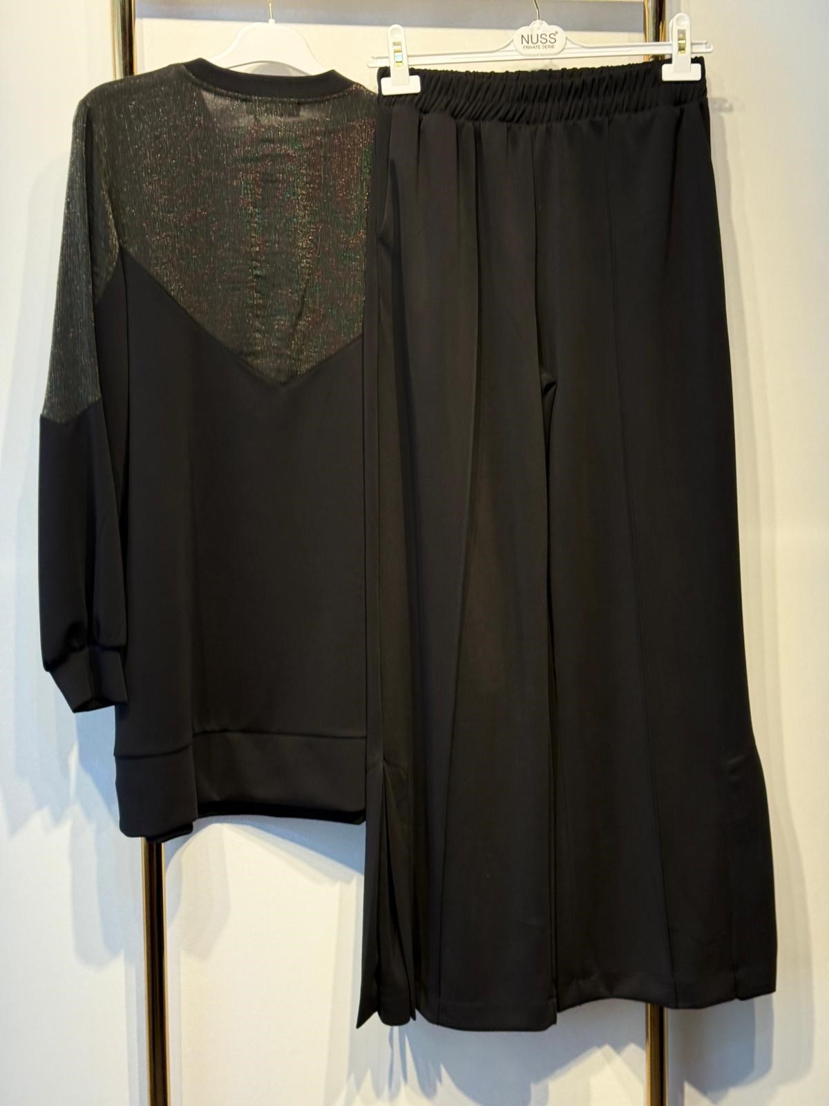 NUSS Tasarım Mix Kumaş Rahat Tunik Pantolon Takım