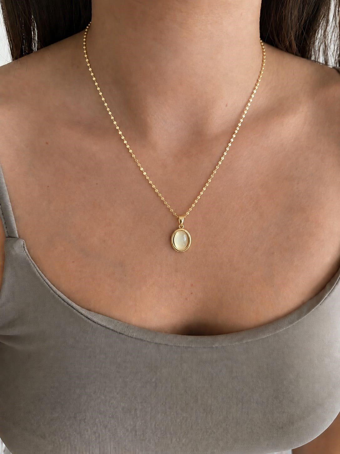 Özel Seri 14K Gold Kaplama Kırmızı Taşlı Çelik Kadın Kolye