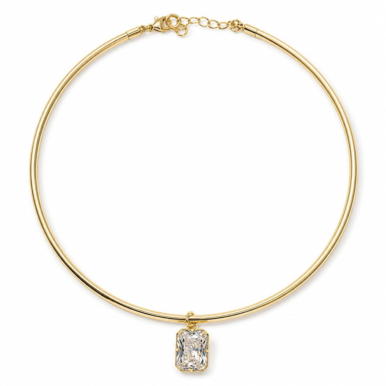 Özel Seri Markiz  Büyük Kare Taşlı Choker Kolye