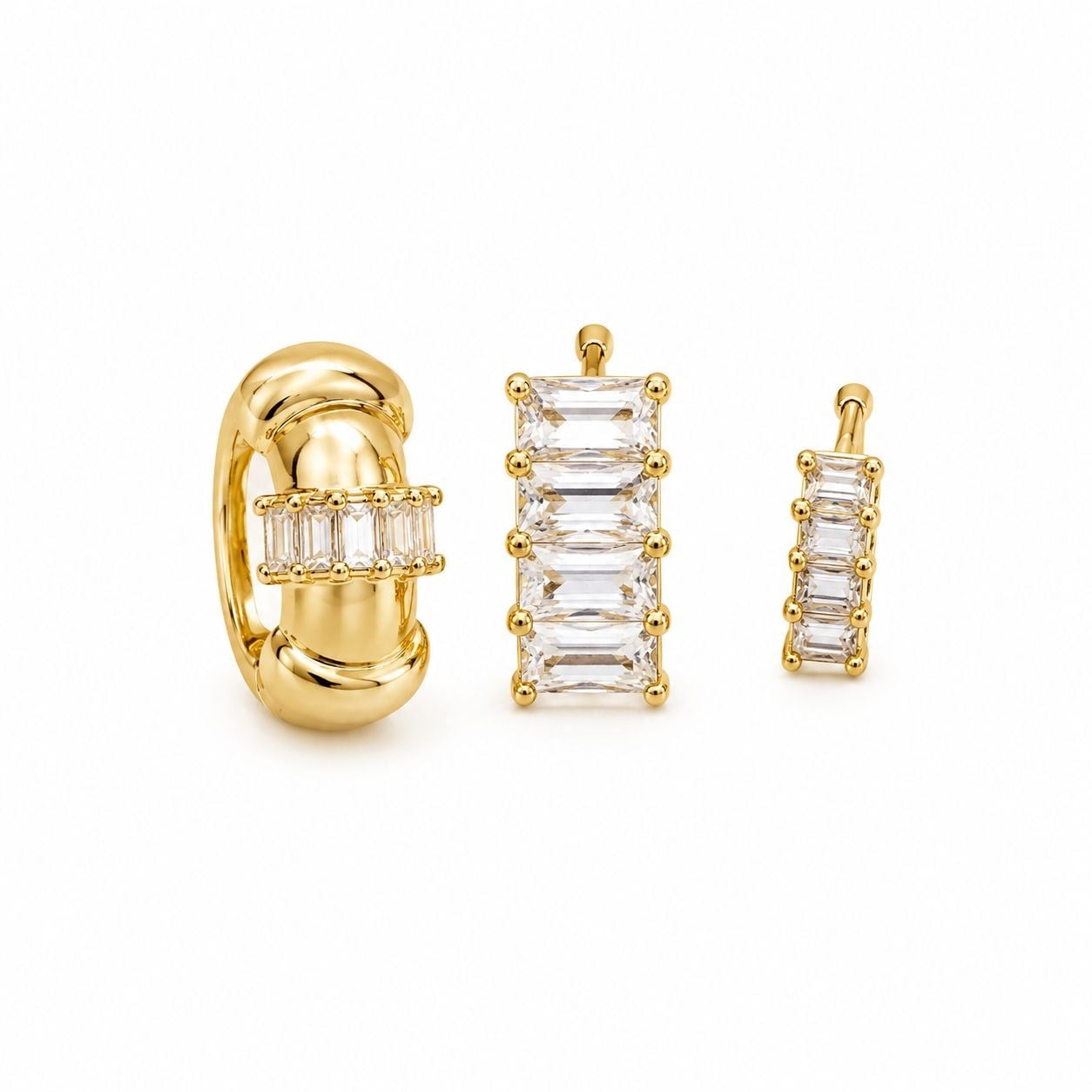 Özel Seri Taşlı Gold Küpe