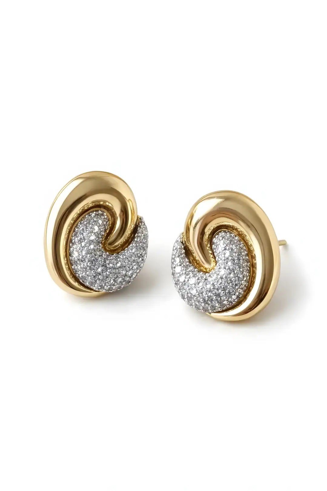 Özel Seri Taşlı Spiral Gold Küpe