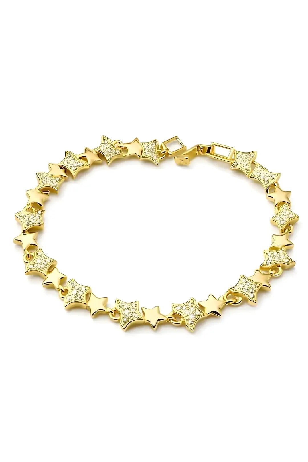 Özel Seri Yıldızlı Zirkon Gold Bileklik