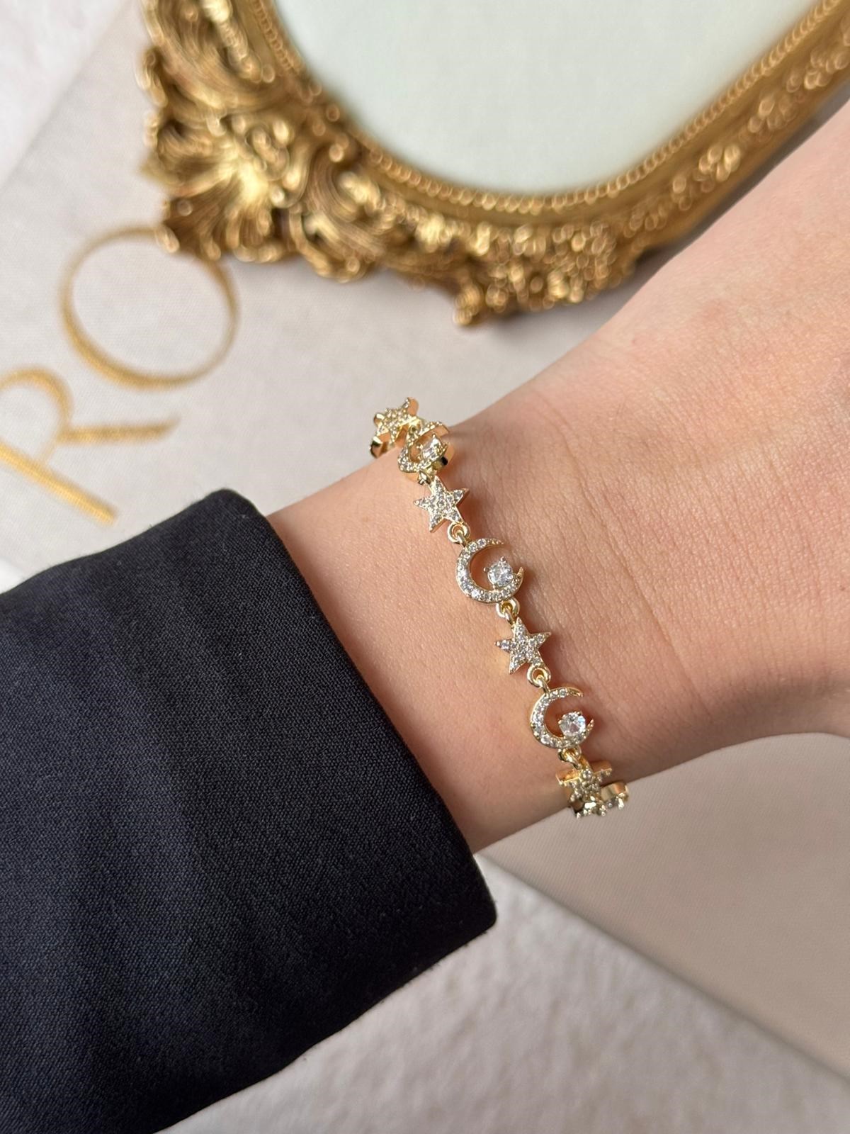 Özel Seri Zirkon Taşlı Mix Gold Bileklik