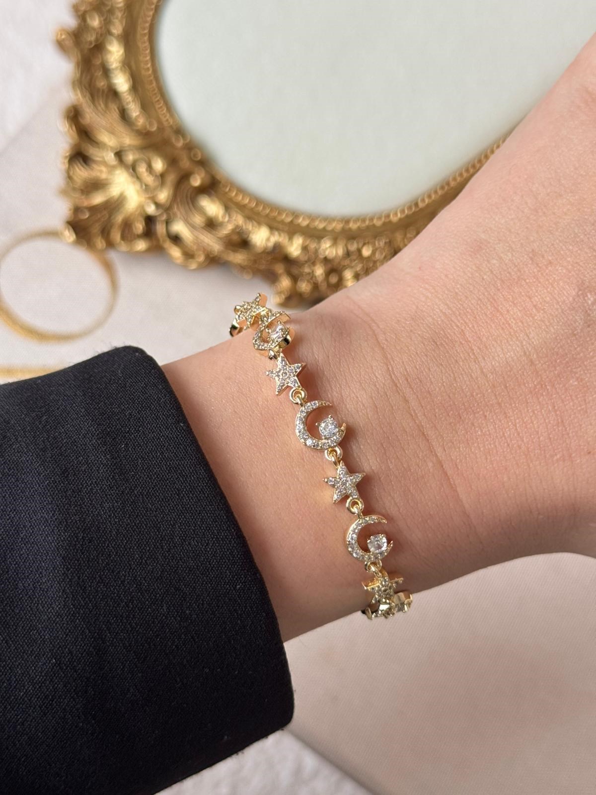 Özel Seri Zirkon Taşlı Mix Gold Bileklik