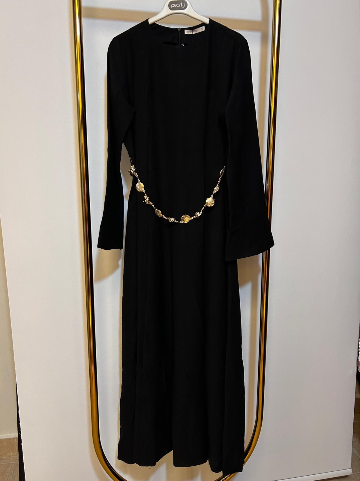 PEARLY İSTİRİDYE KEMERLİ ELBİSE