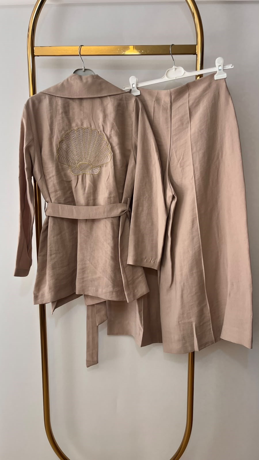PEARLY İstiridye Nakışlı Kimono Takım