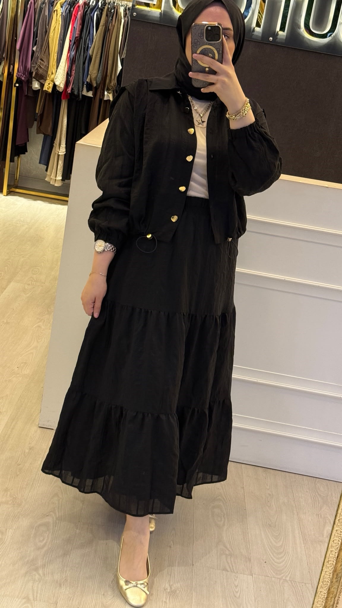 PEARLY Miko Vatkalı Etekli Takım