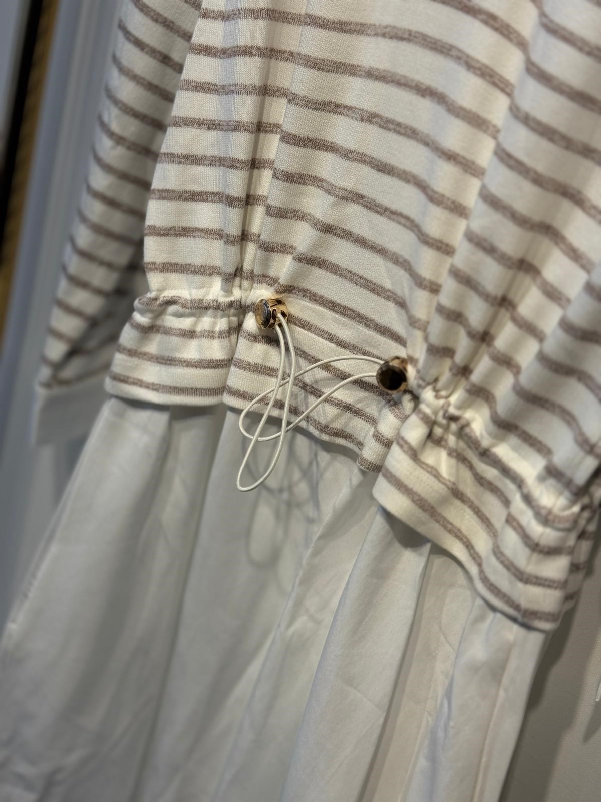 PEARLY Monika Çizgili Poplin Elbise
