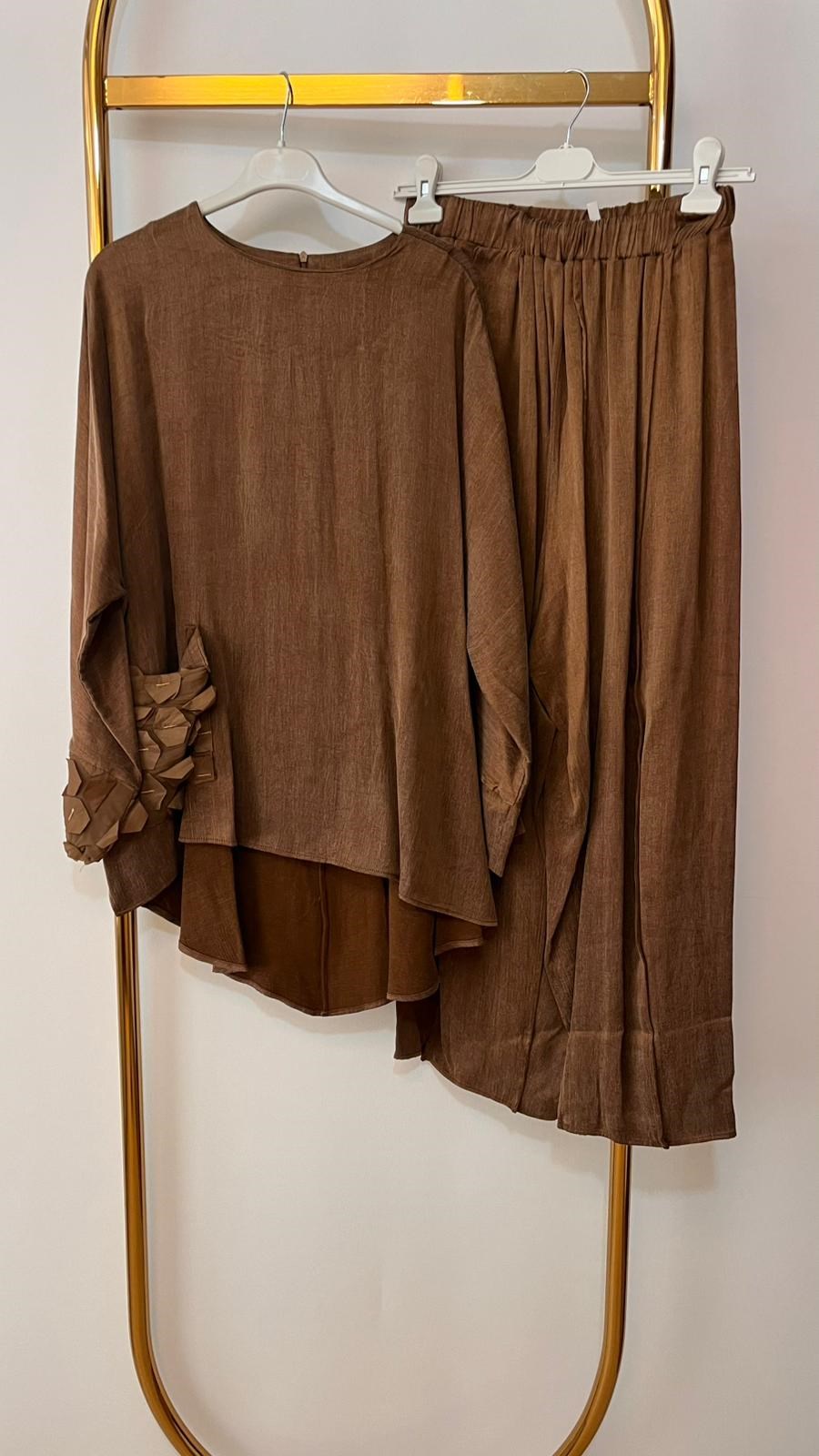 PEARLY Petek Detaylı İpek Cupra Takım