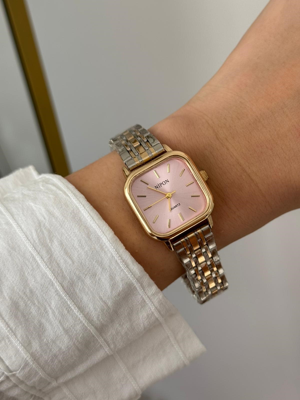 Pink Kadran Çift Renk Kadın Saat