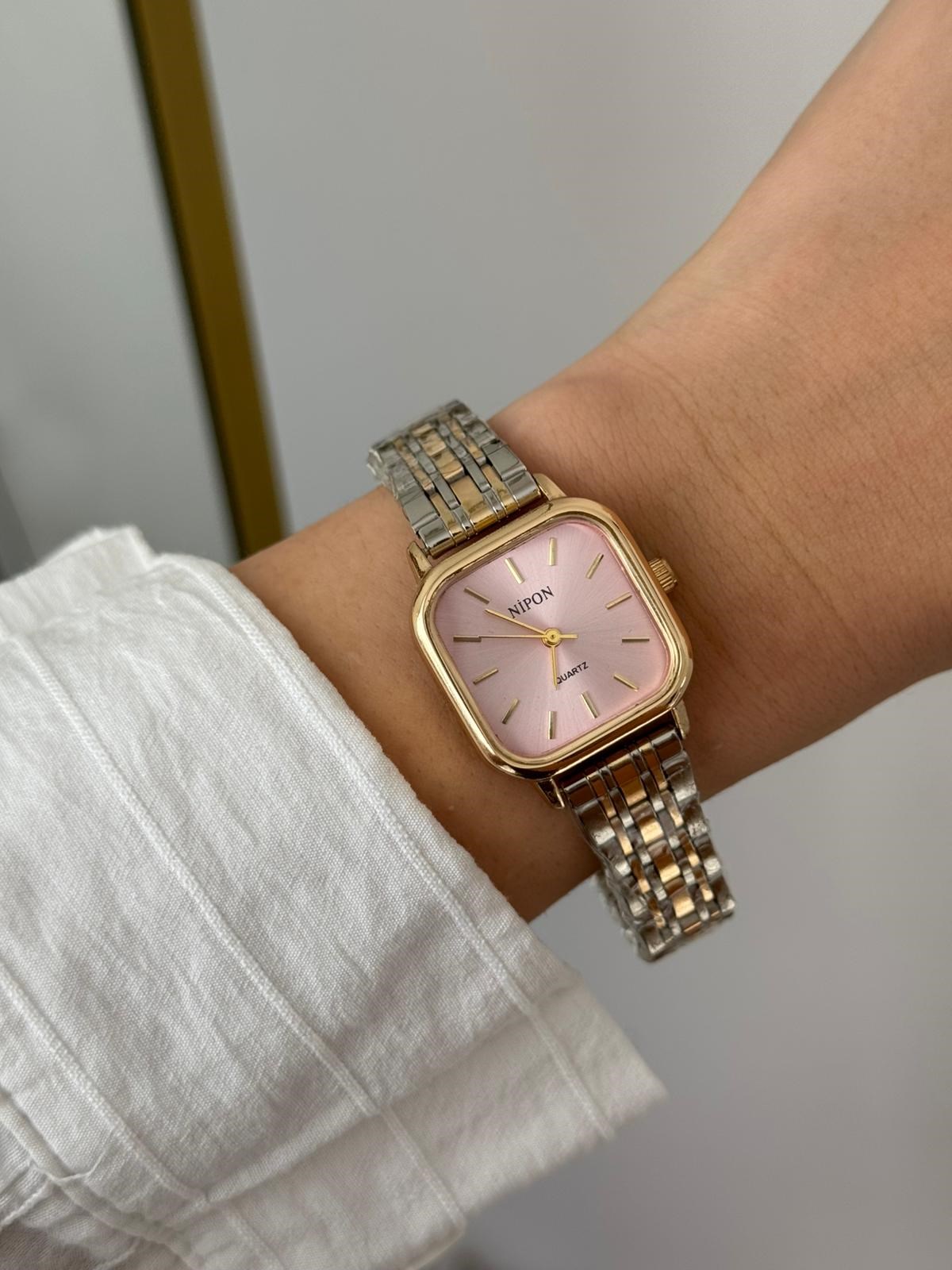 Pink Kadran Çift Renk Kadın Saat