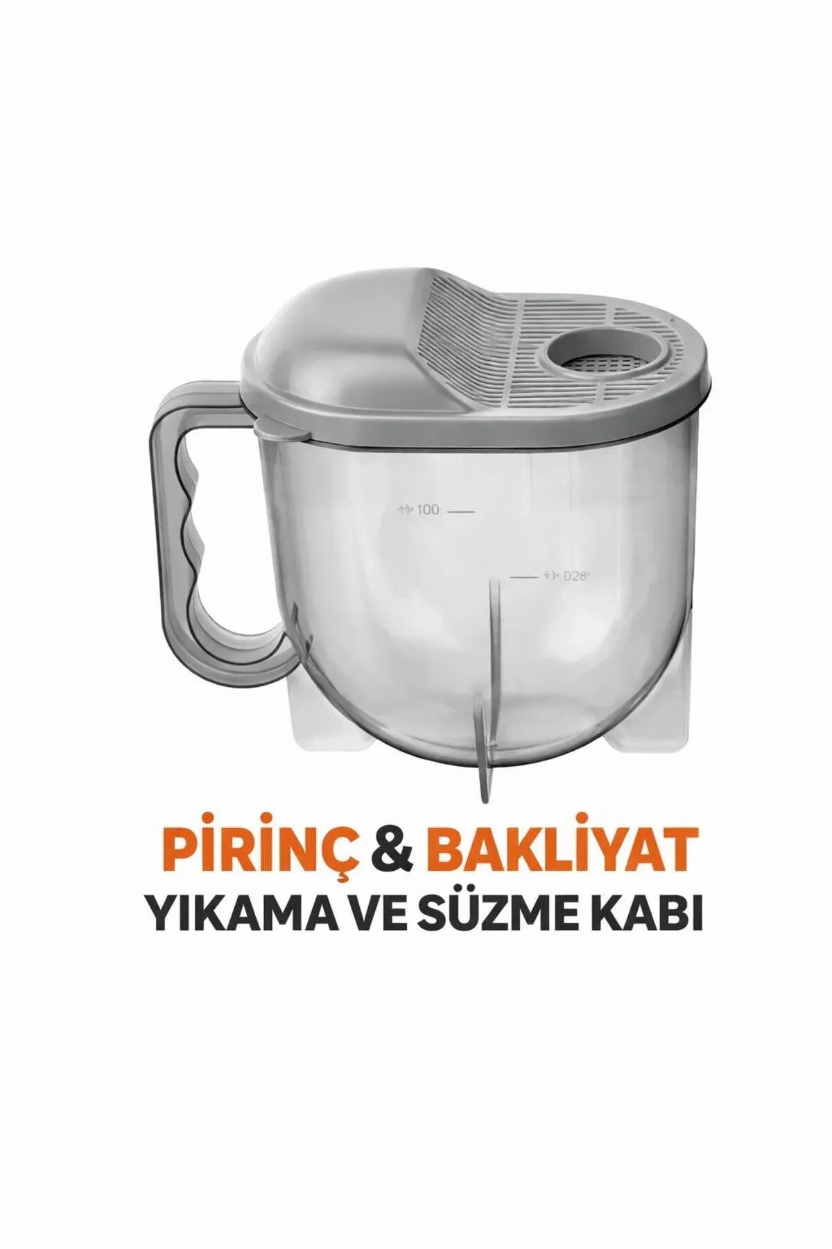 Pirinç Bakliyat Süzgeci Ölçü Kaplı Pratik Yıkama Kabı