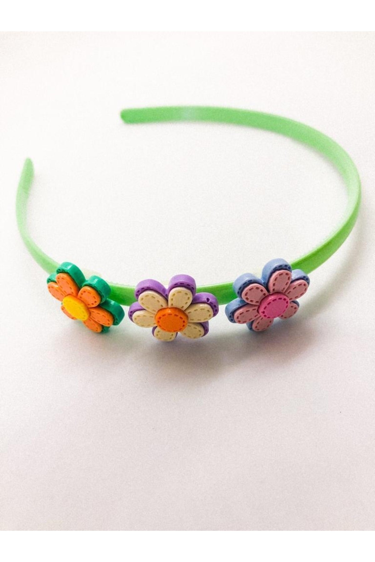 Renkli Küçük Papatya Figürlü Kız Çocuk Tacı
