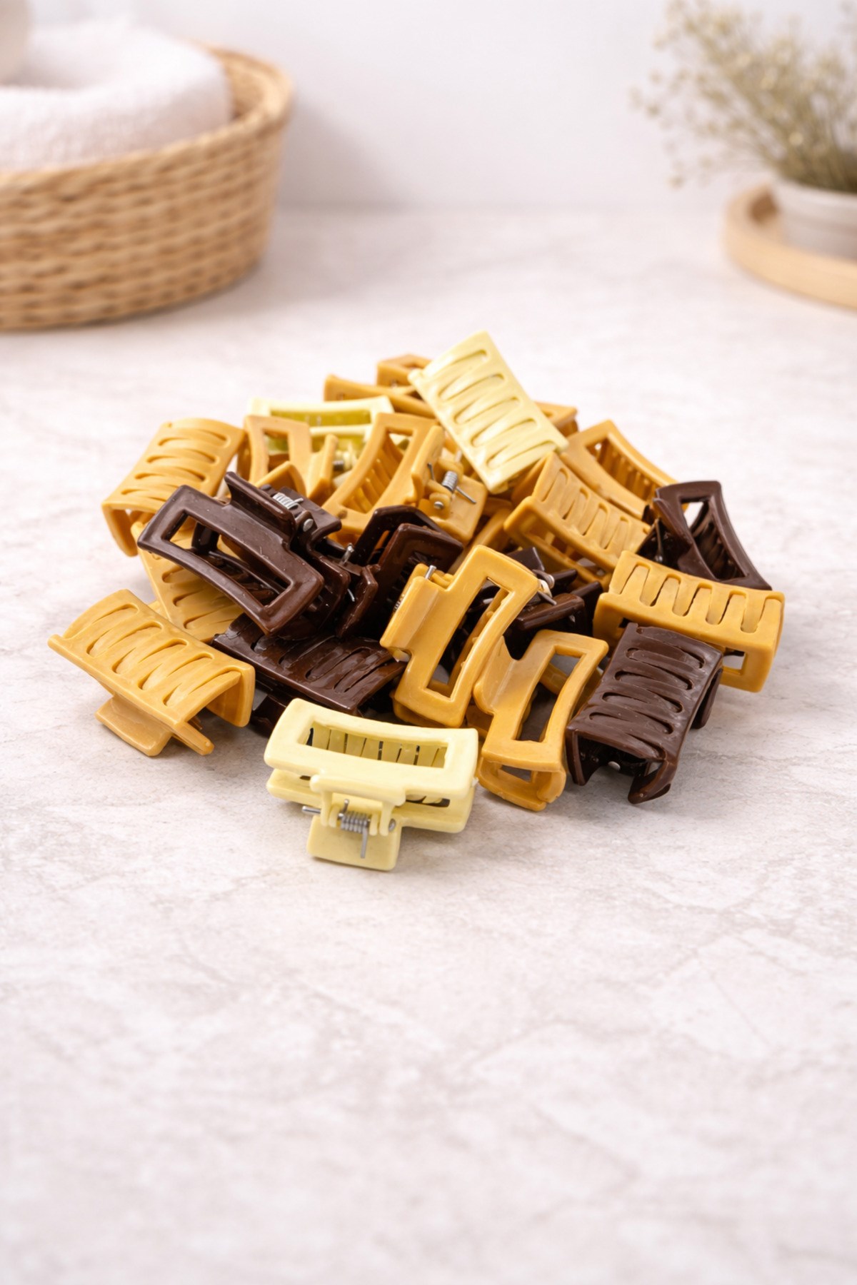 Renkli Orta Boy Mandal Toka - Trend Şık Toka 4 cm 1 Adet