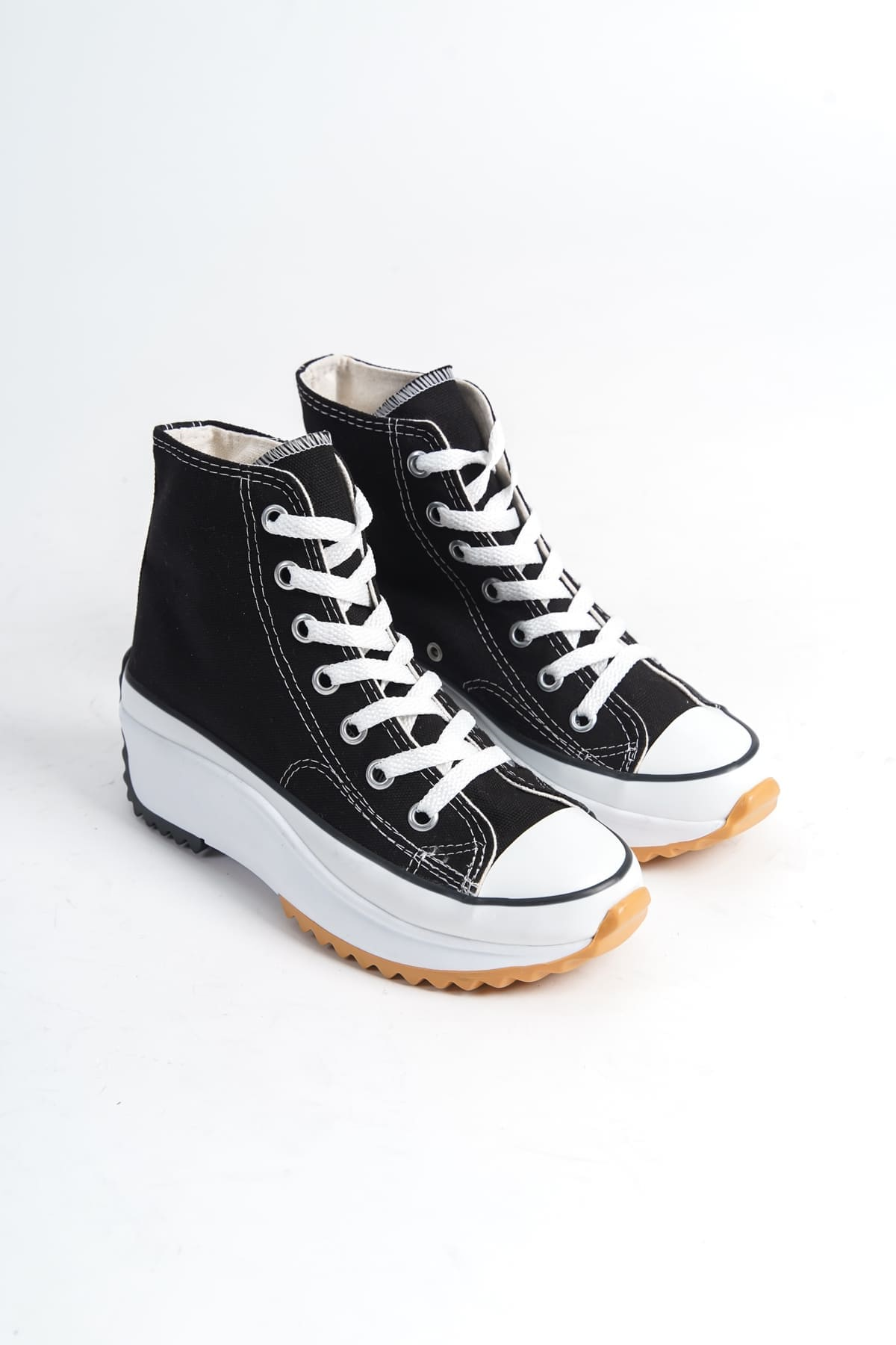 ROMA Bağcıklı Ortopedik Taban Kadın Sneaker Spor Ayakkabı  TBT - Siyah