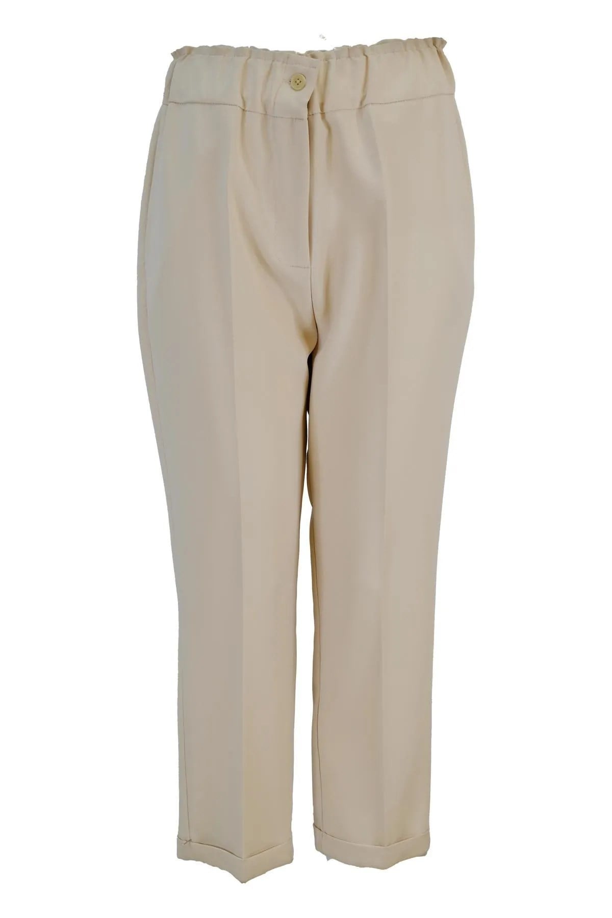 SENTEZ BELİ LASTİKLİ İNCE DUBLE PAÇA PANTOLON