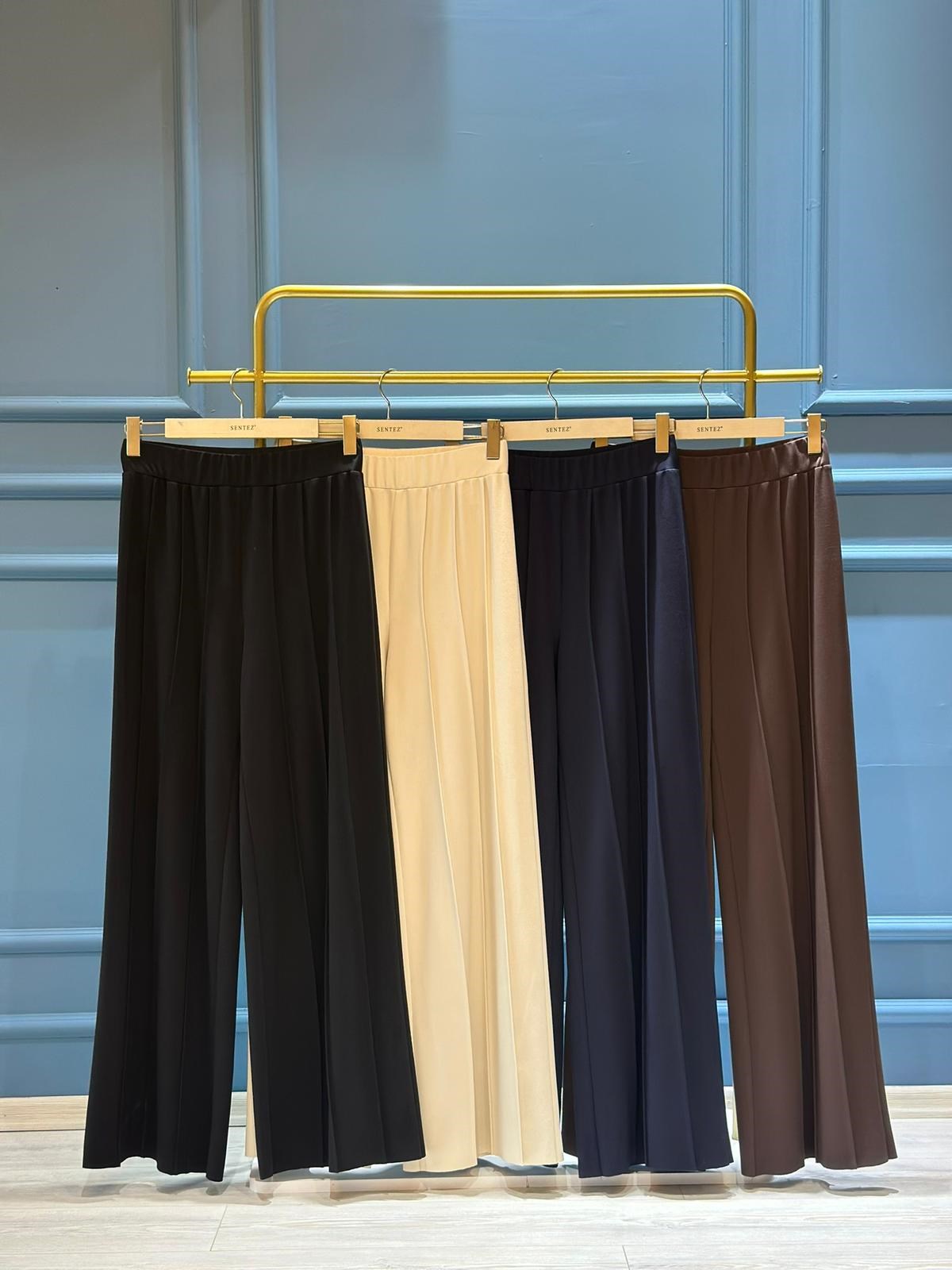 SENTEZ Liora Geniş Paça Örme Pantolon