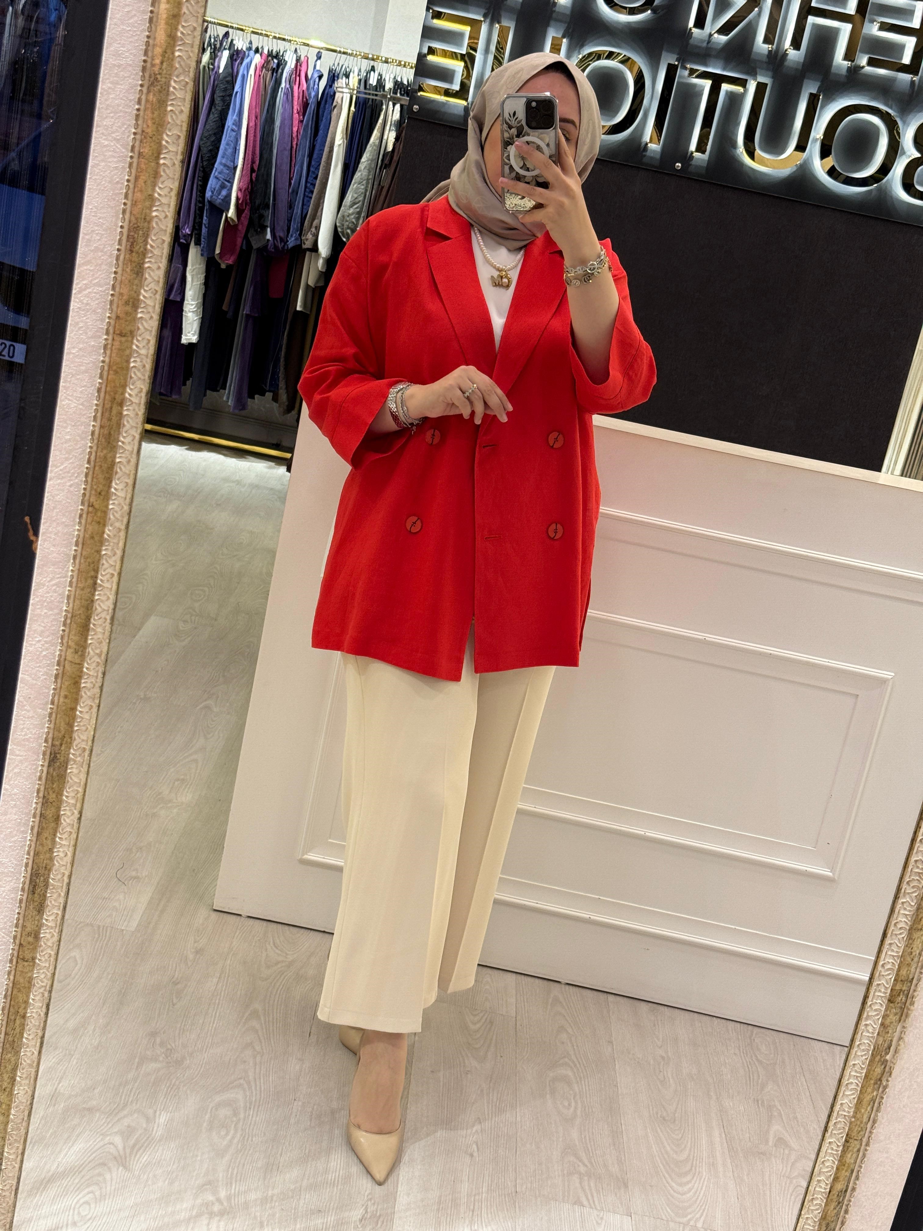 Sİ Design 11100 Kemik Düğmeli Blazer Ceket