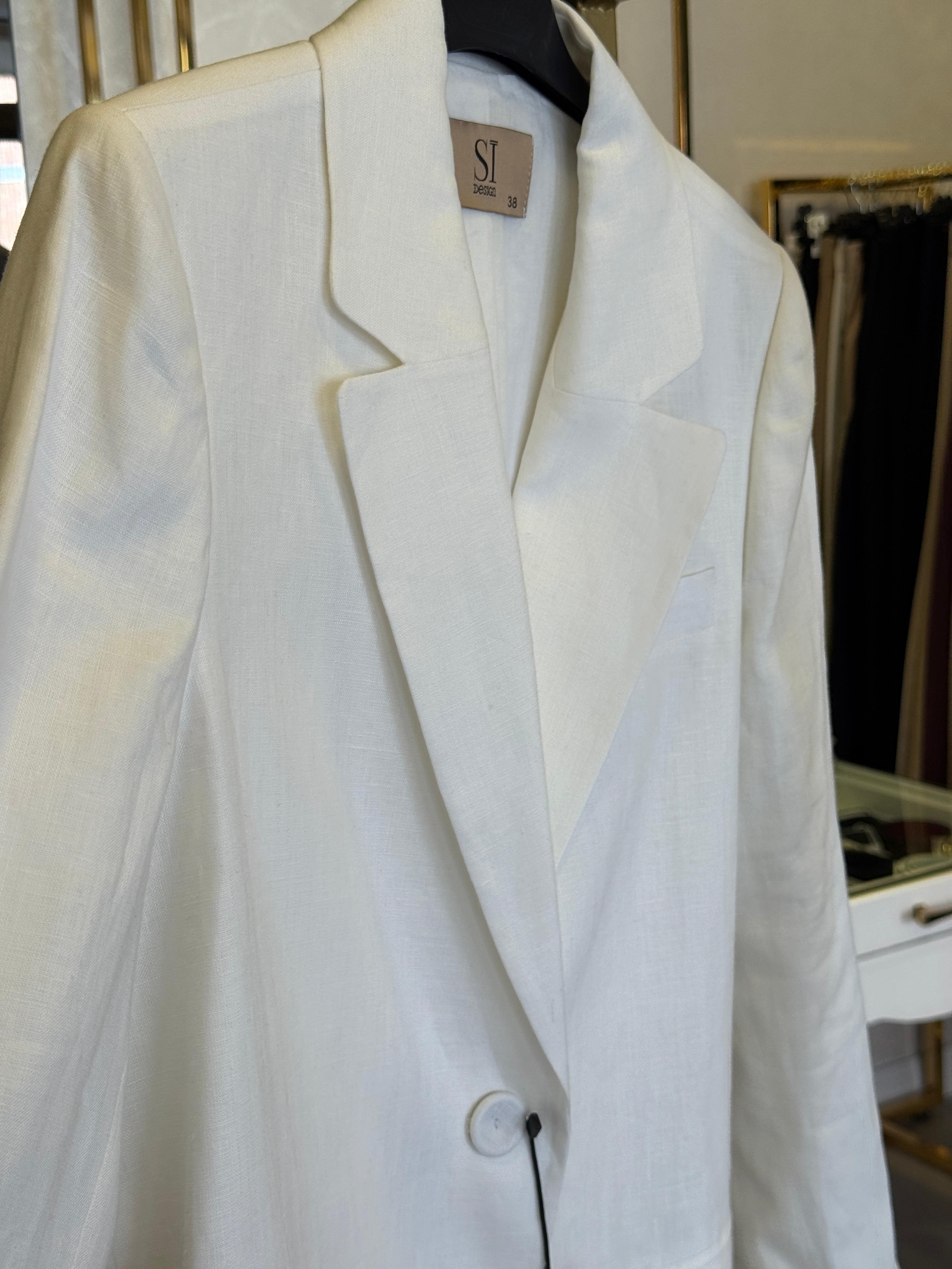 Sİ Design 11113 Kumaş Düğmeli Blazer Ceket