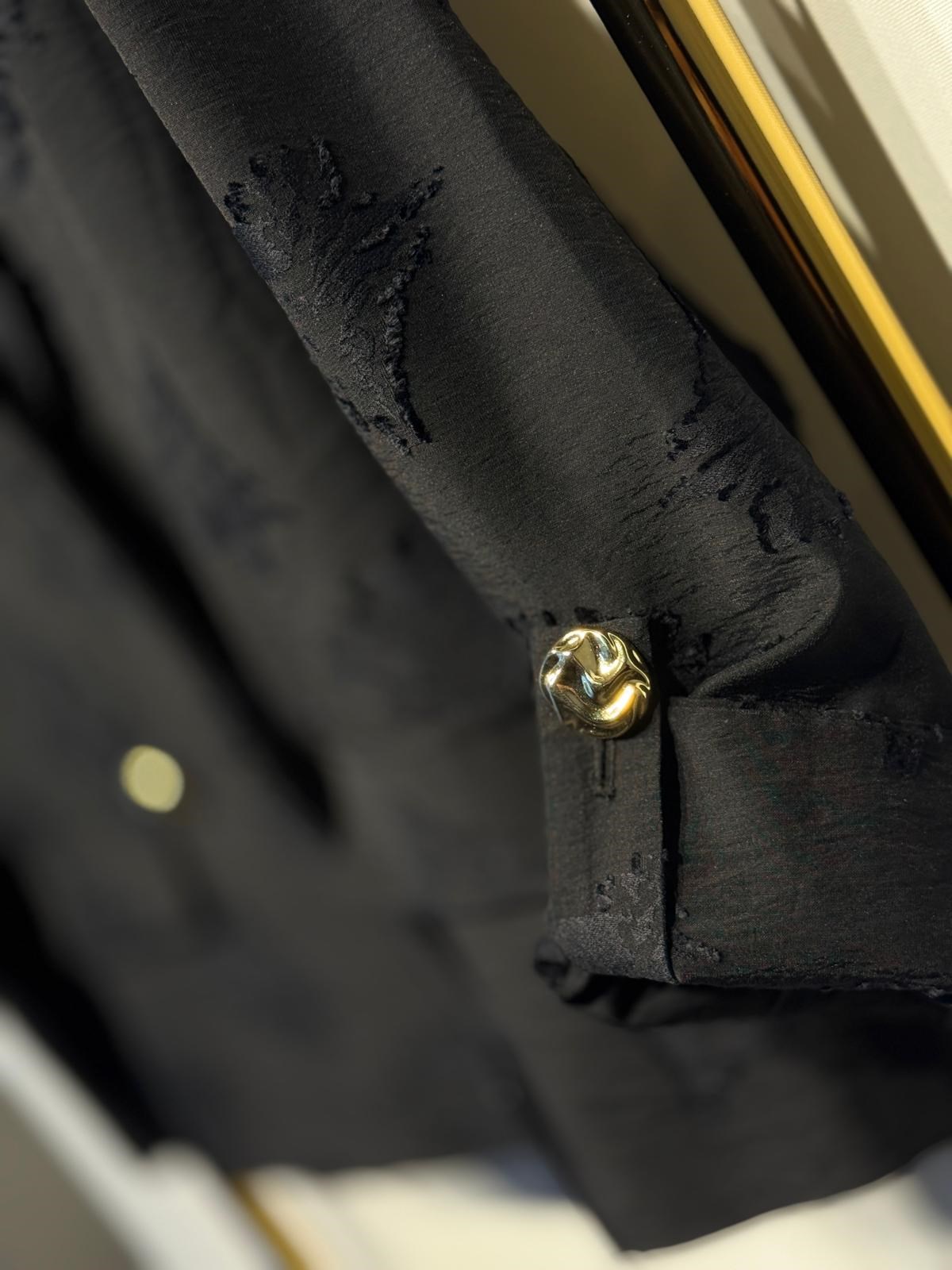 Sİ DESİGN my8 1211 Desenli Kumaş Gold Düğme Detaylı Kruvaze Ceket