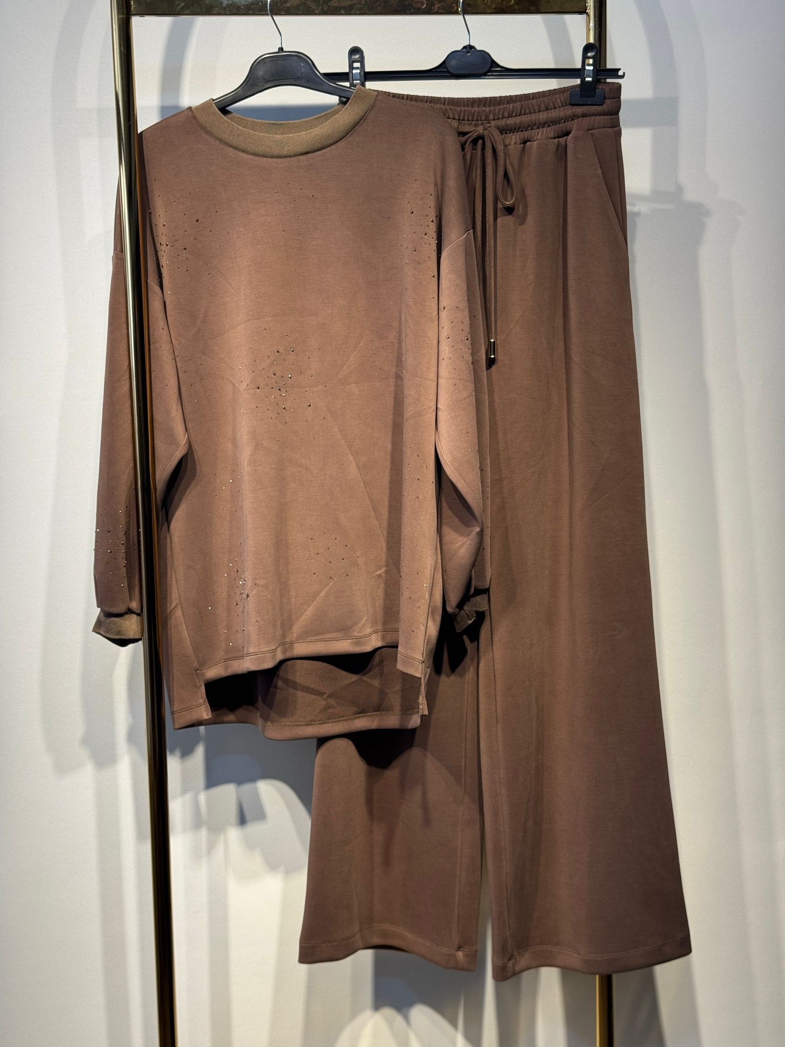 Sİ Design my8 4139-2102 Pırlanta Detaylı Oysho Tunik Pantolon Takım