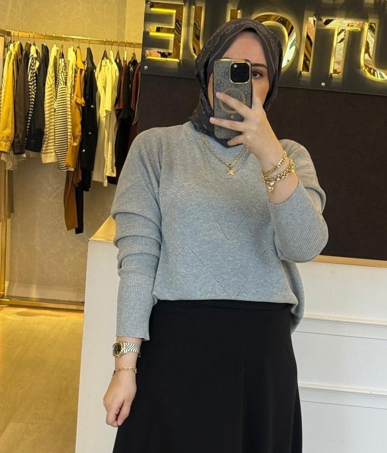 Sİ DESİGN my8 4246 Parla İplik Detay Desen İşlemeli Merserize Tunik