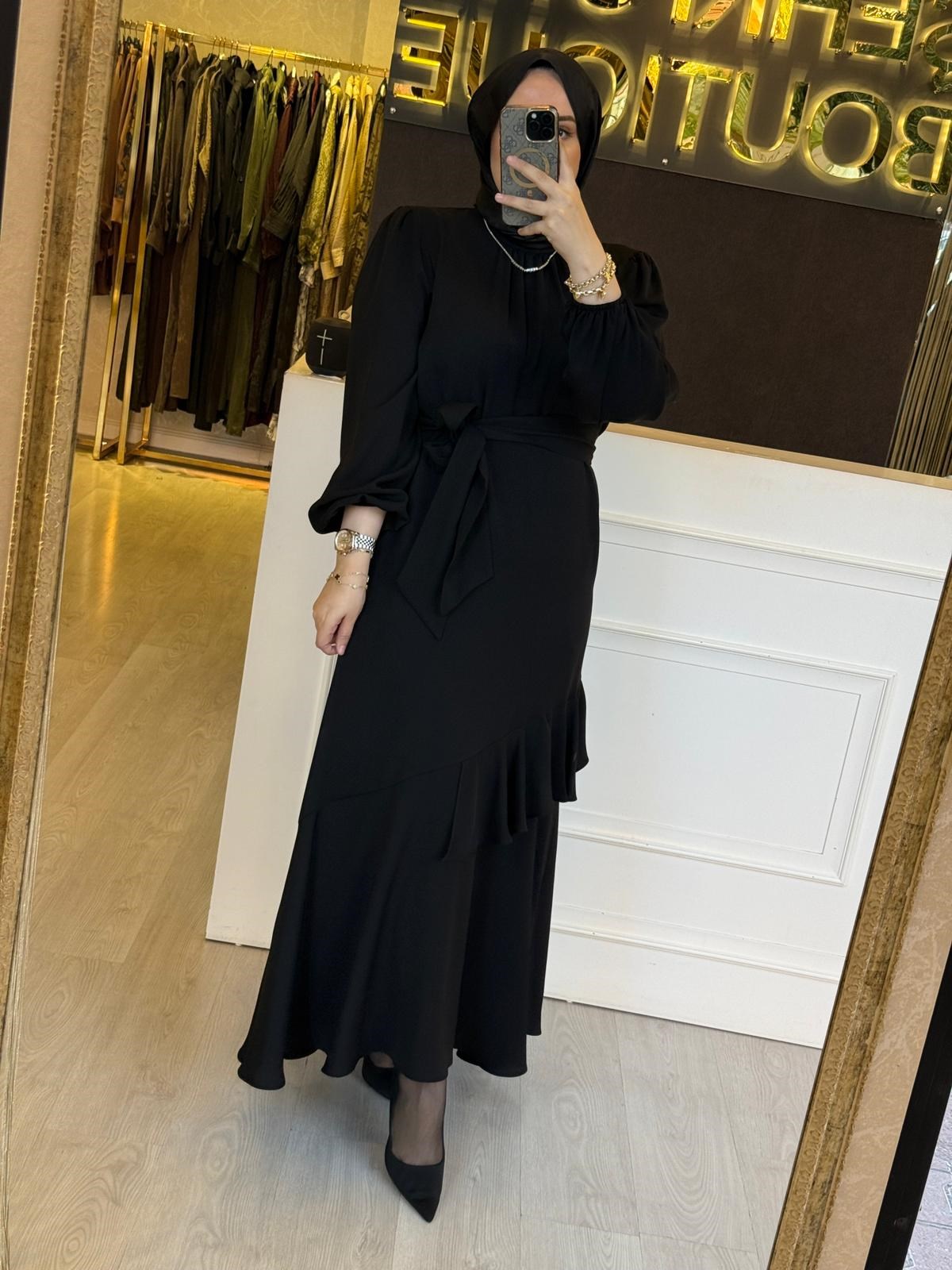 Sİ Design my8 5105 Belden Bağlamalı Elbise