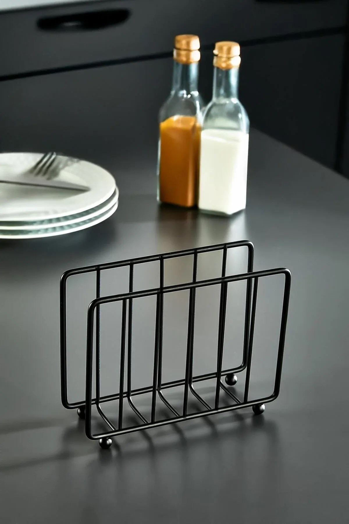 Siyah Ayaklı Metal Dik Peçetelik | Pinterest Tarzı Masa Üstü Peçetelik