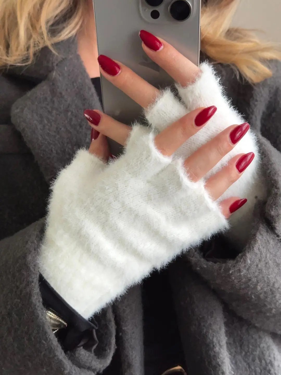 Soft Touch Kesik Eldiven Bordo