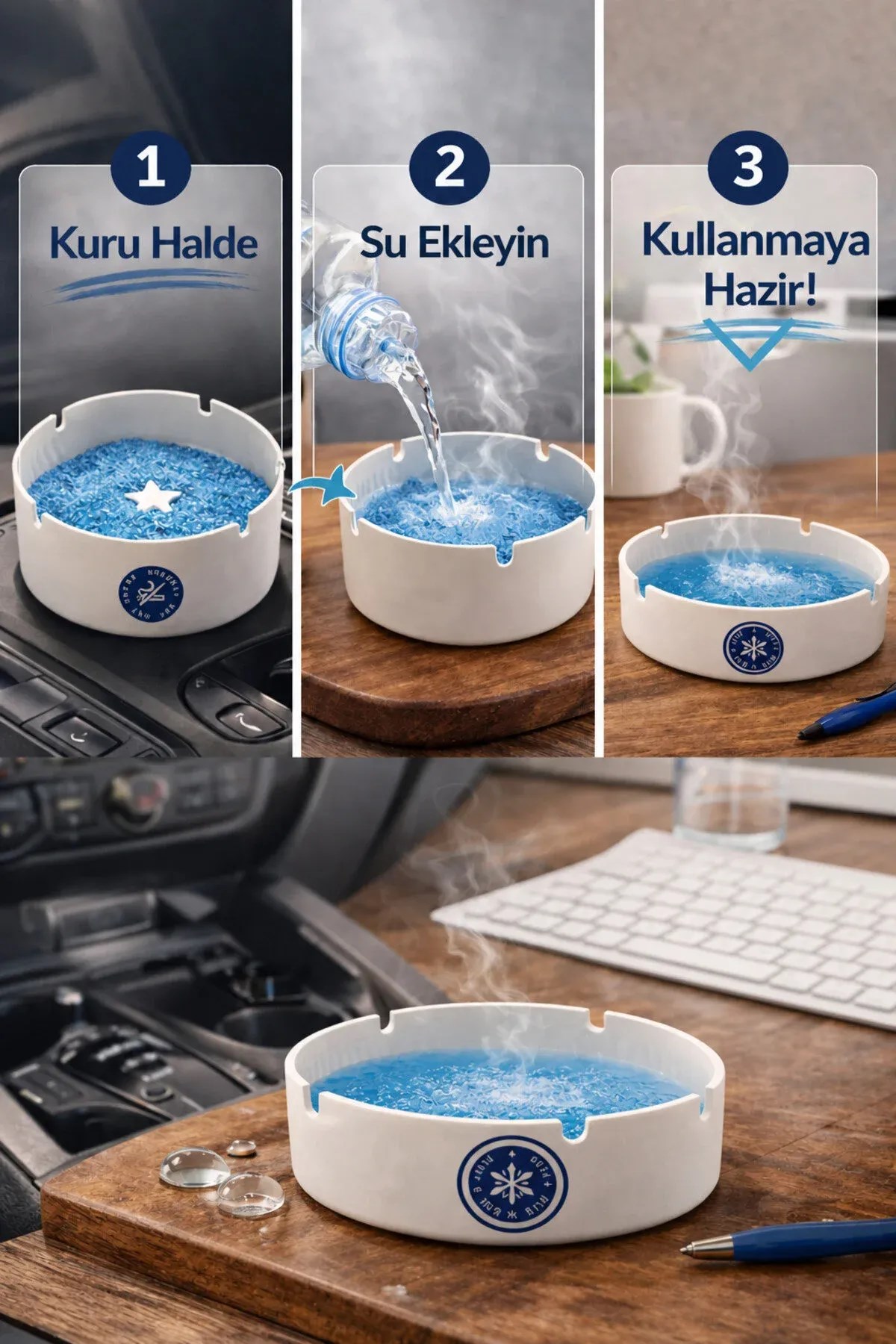 Su ile Aktifleşen Tek Kullanımlık Jel Küllük