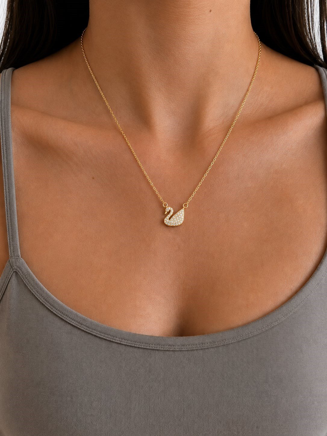 Swan Kuğu Kolye Gold