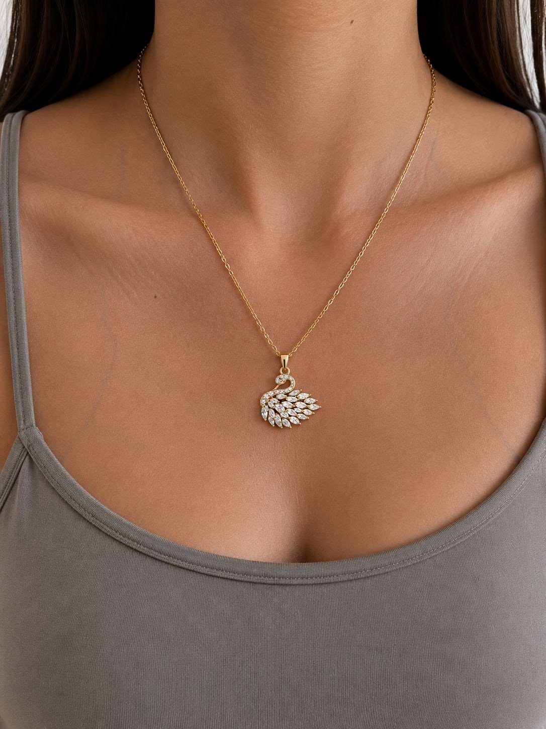 Swan Kuğu Kolye Gold