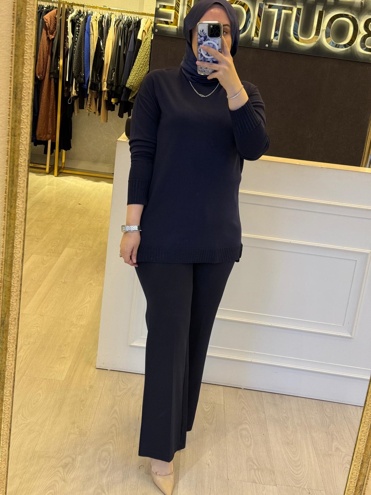 TIĞ TRİKO Etek Ucu Simli Triko Tunik