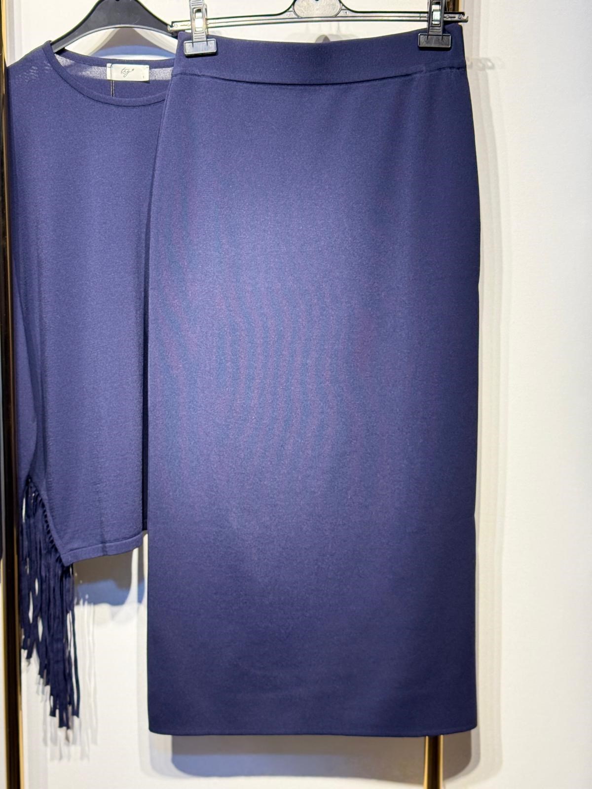 TIĞ TRİKO Püskül Detaylı Rayon Bluz - Etek Takım