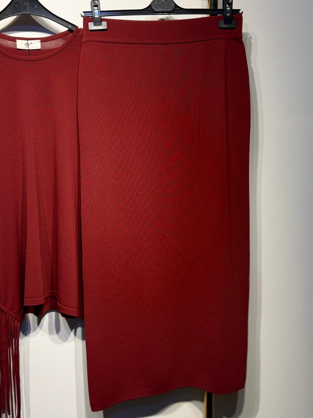 TIĞ TRİKO Püskül Detaylı Rayon Bluz - Etek Takım