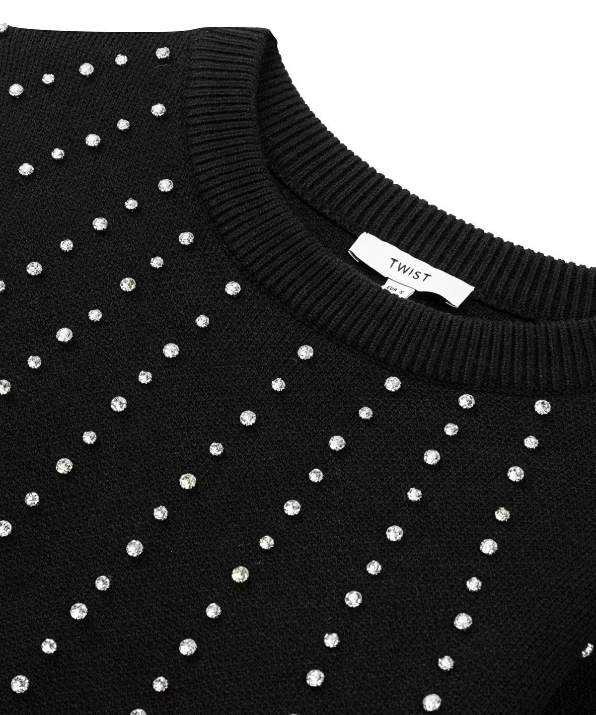 TWİST STRASS TAŞ BASKILI TRİKO