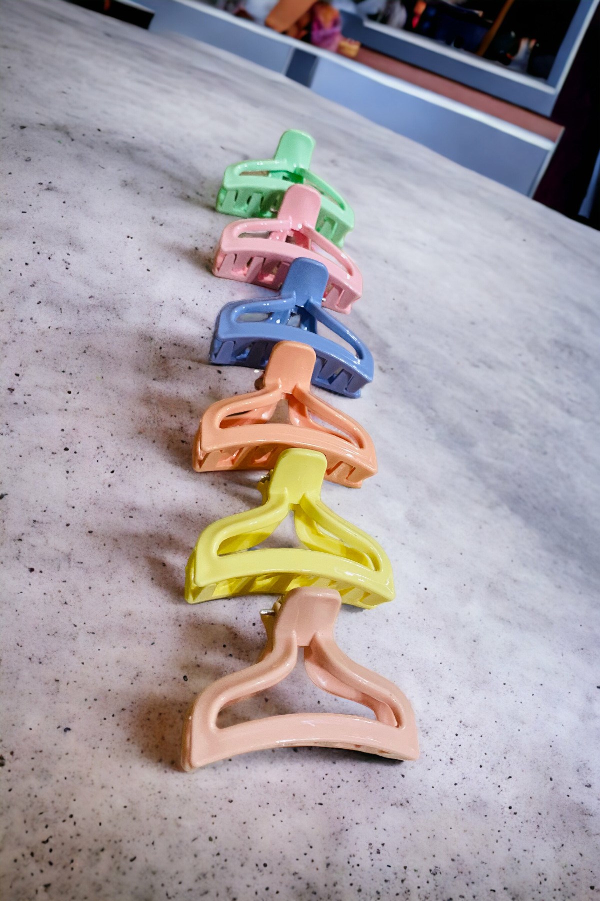 Üçgen Model 6 Adet Büyük Boy 7 Cm Mandal Toka
